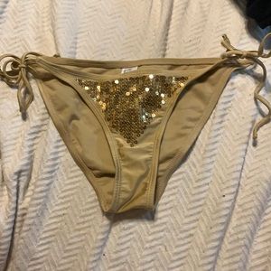 Gold sparkle full back swim bottoms